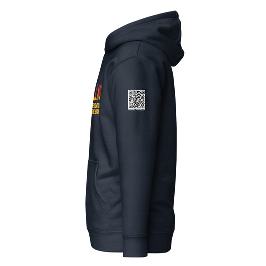 Hell No hoodie sweatshirt side navy blue