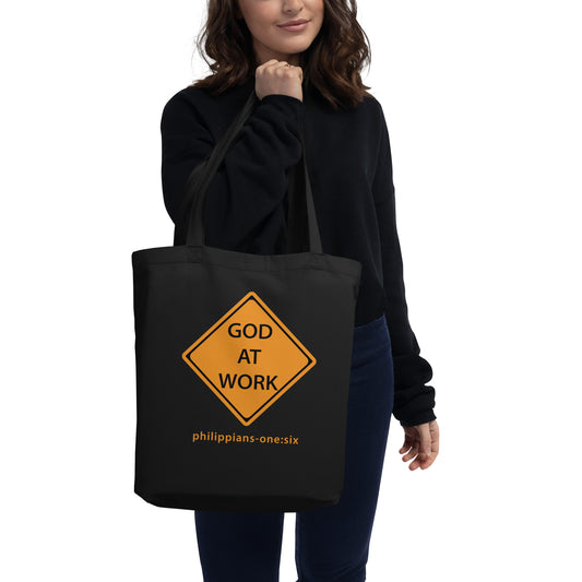 Caution...God at Work tote black