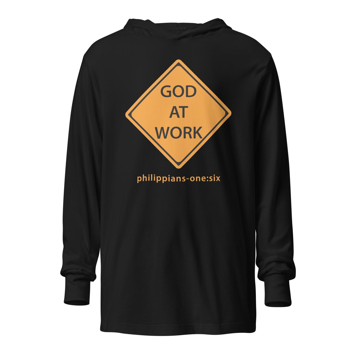 Caution…God At Work hooded t-shirt black