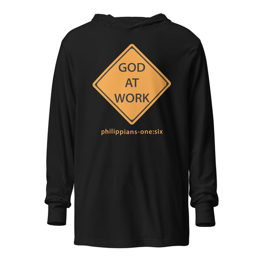 Caution…God At Work hooded t-shirt black