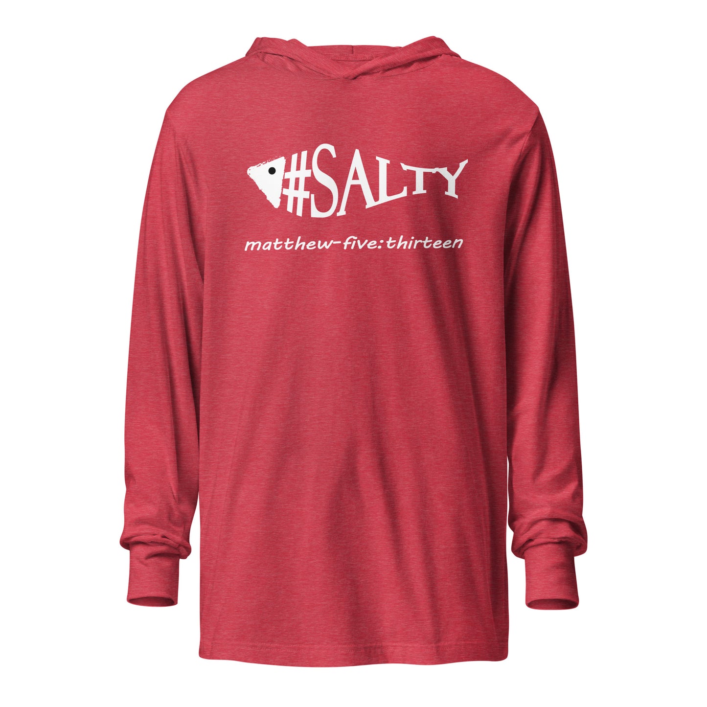 #Salty hooded t-shirt heather red