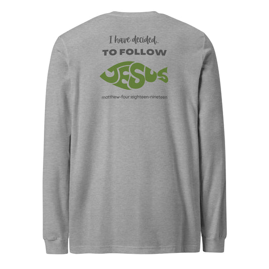 Follow Jesus long-sleeve t-shirt athletic heather