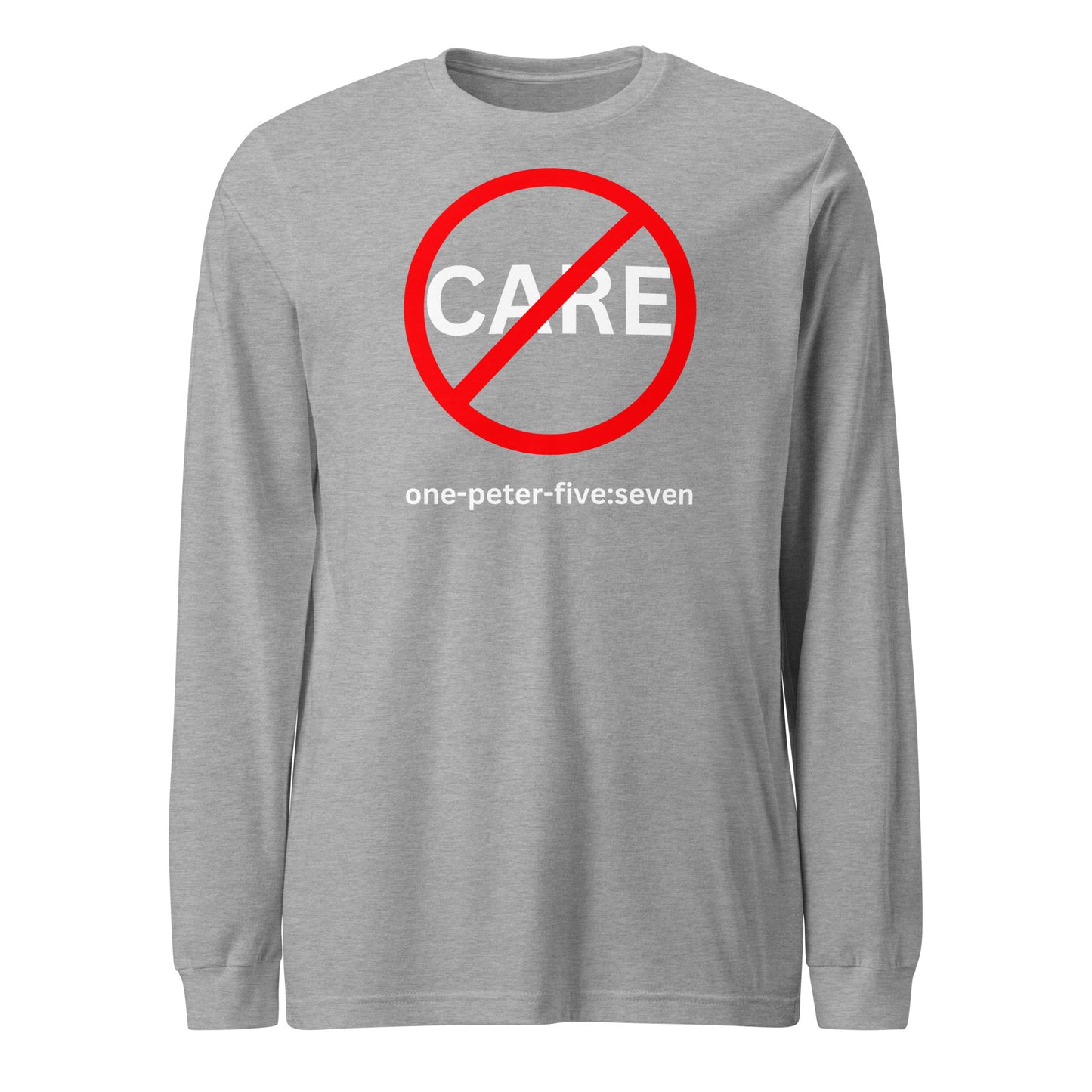 Don’t Care long-sleeve t-shirt athletic heather