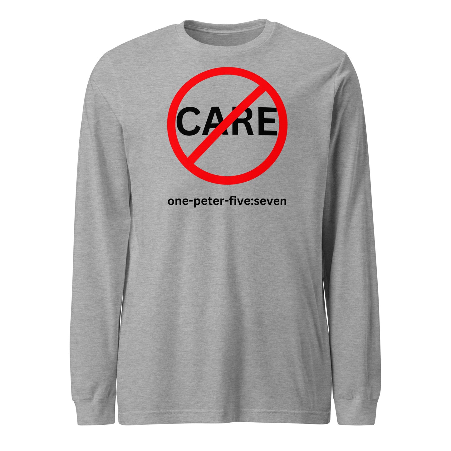 Don’t Care long-sleeve t-shirt athletic heather