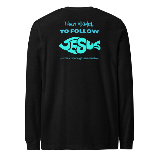 Follow Jesus long-sleeve t-shirt black heather