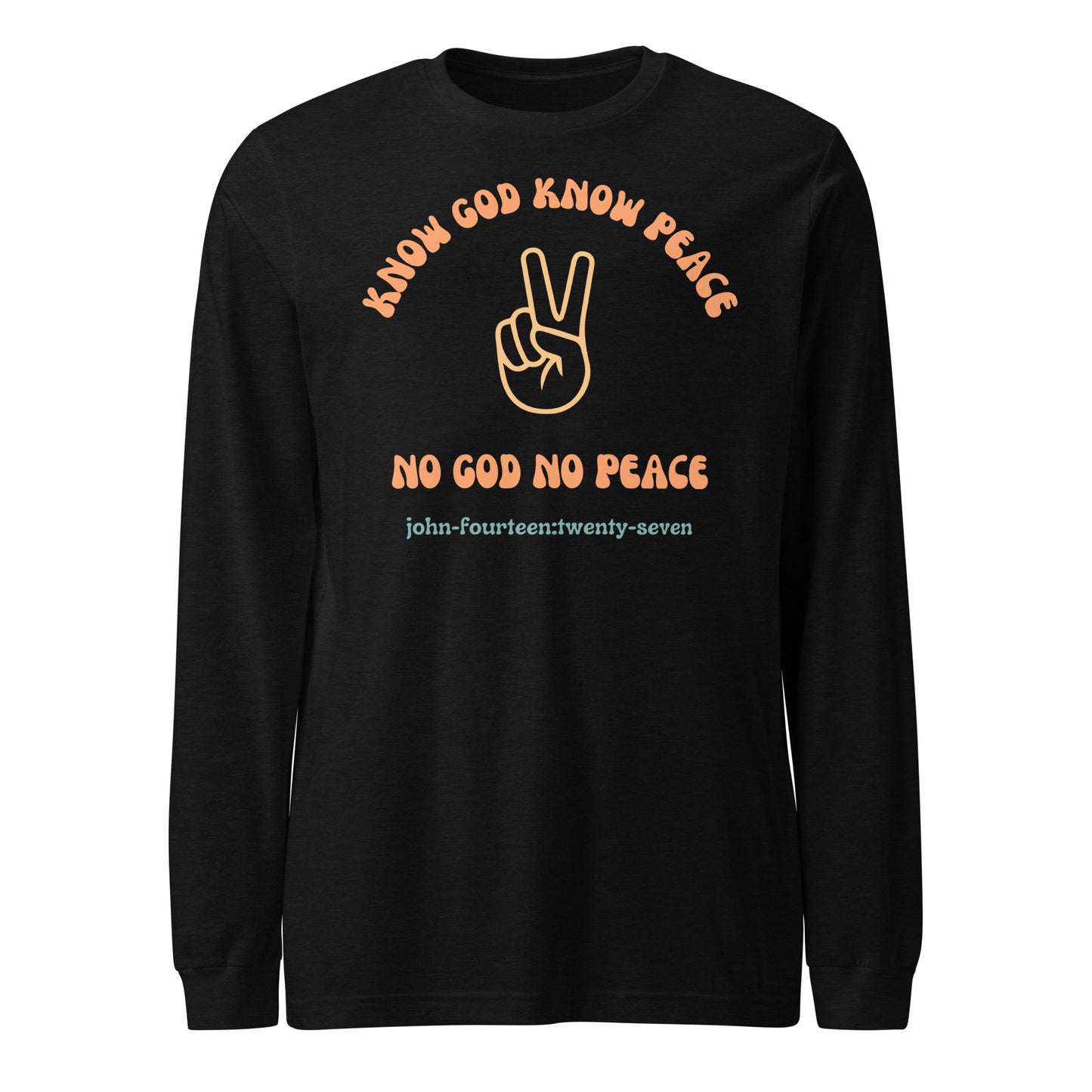Know God Know Peace long-sleeve t-shirt black heather