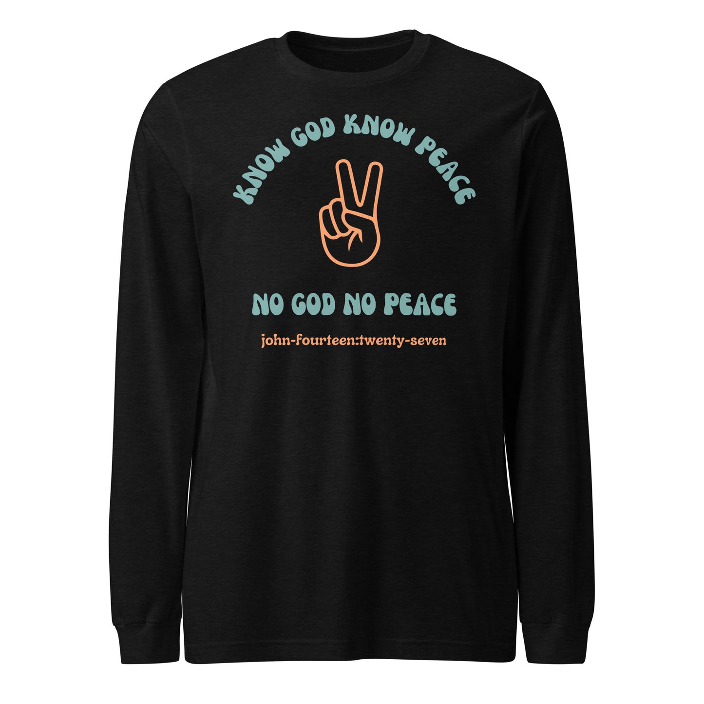 Know God Know Peace long-sleeve t-shirt black heather