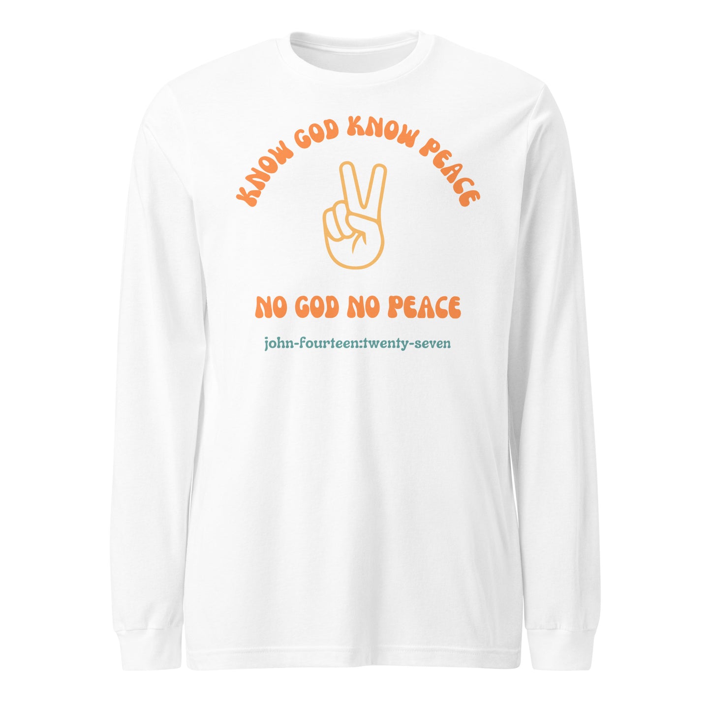 Know God Know Peace long-sleeve t-shirt white