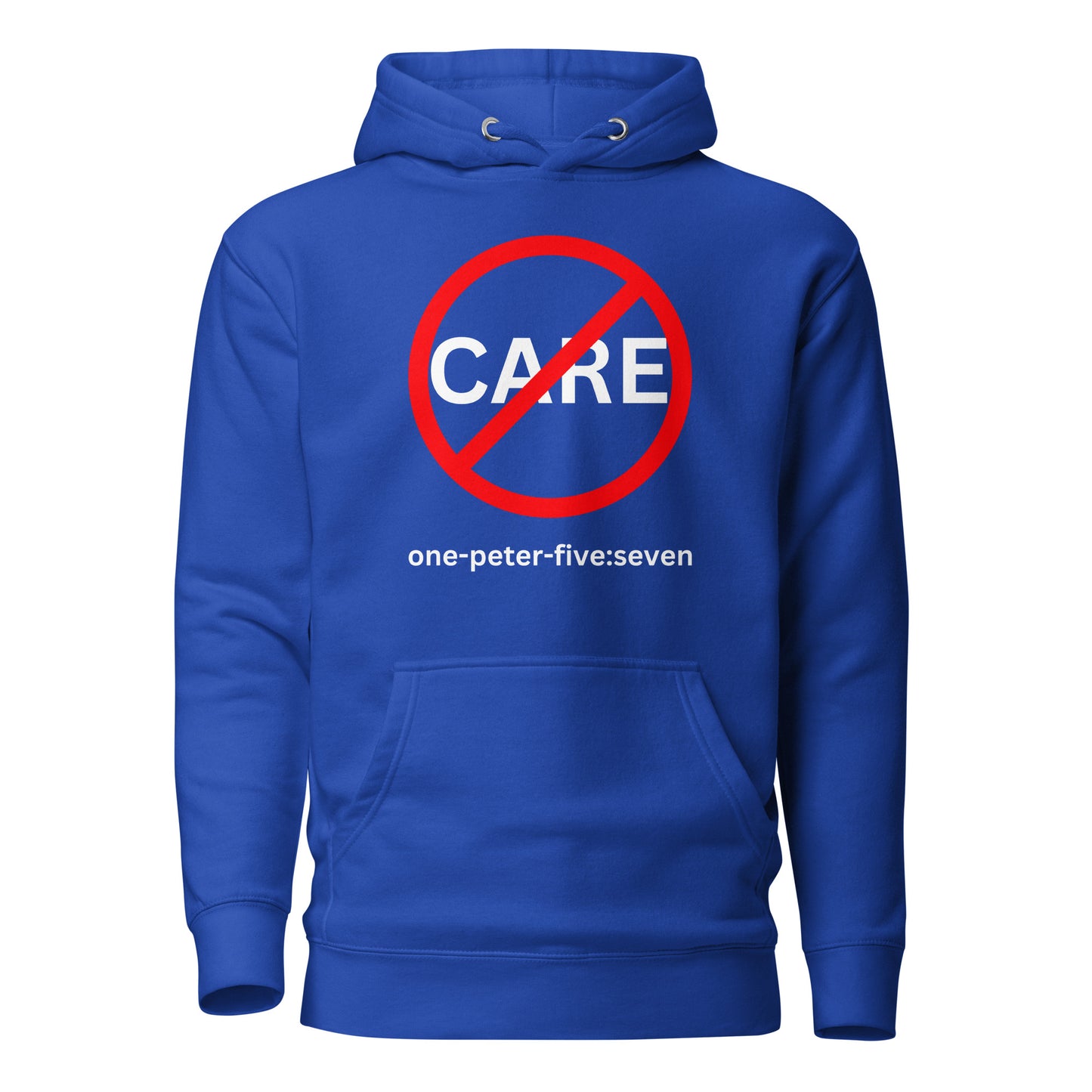 Don’t Care hoodie sweatshirt royal blue