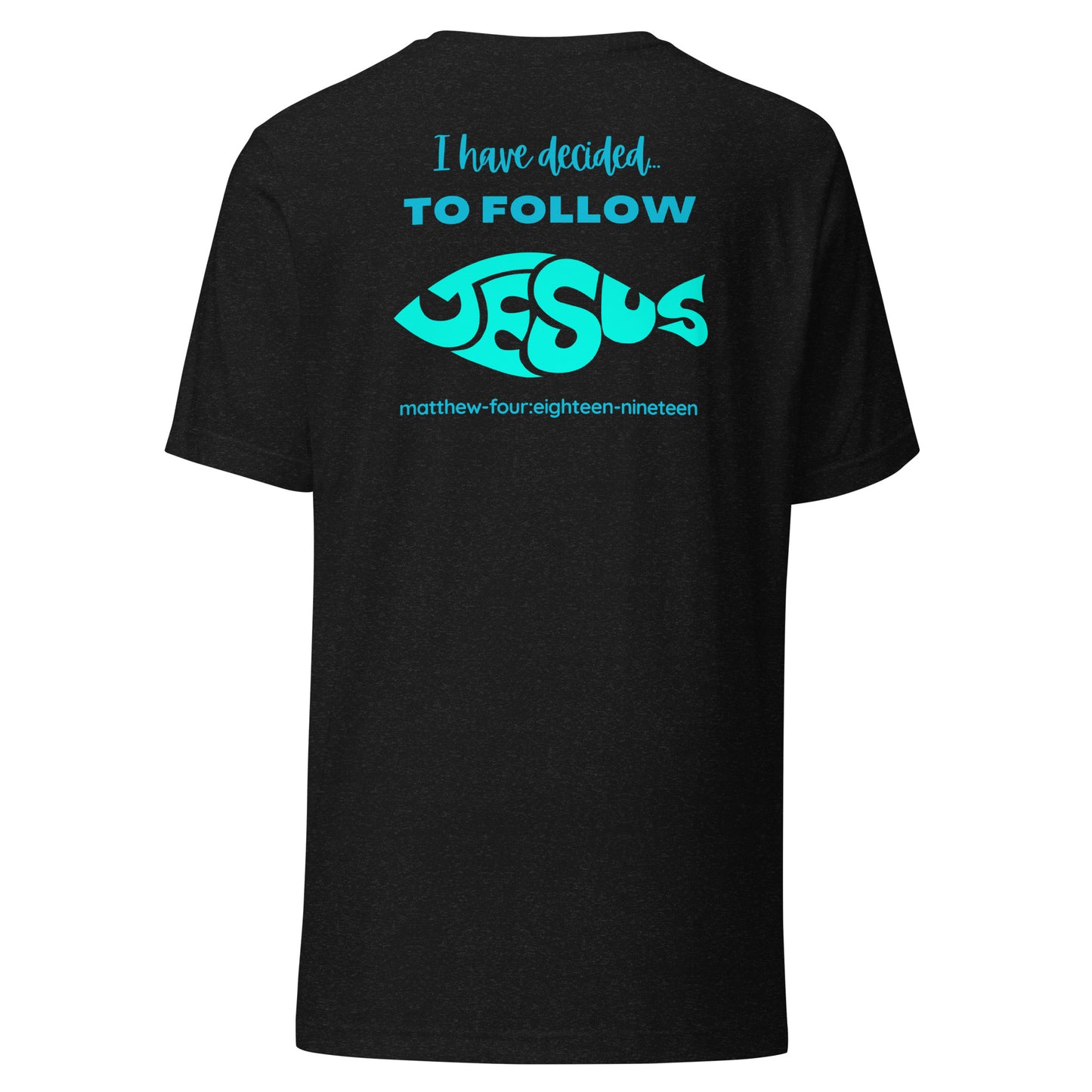 Follow Jesus short sleeve t-shirt black heather