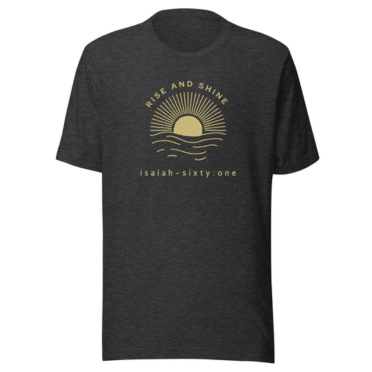 Rise and Shine short sleeve t-shirt dark gray heather