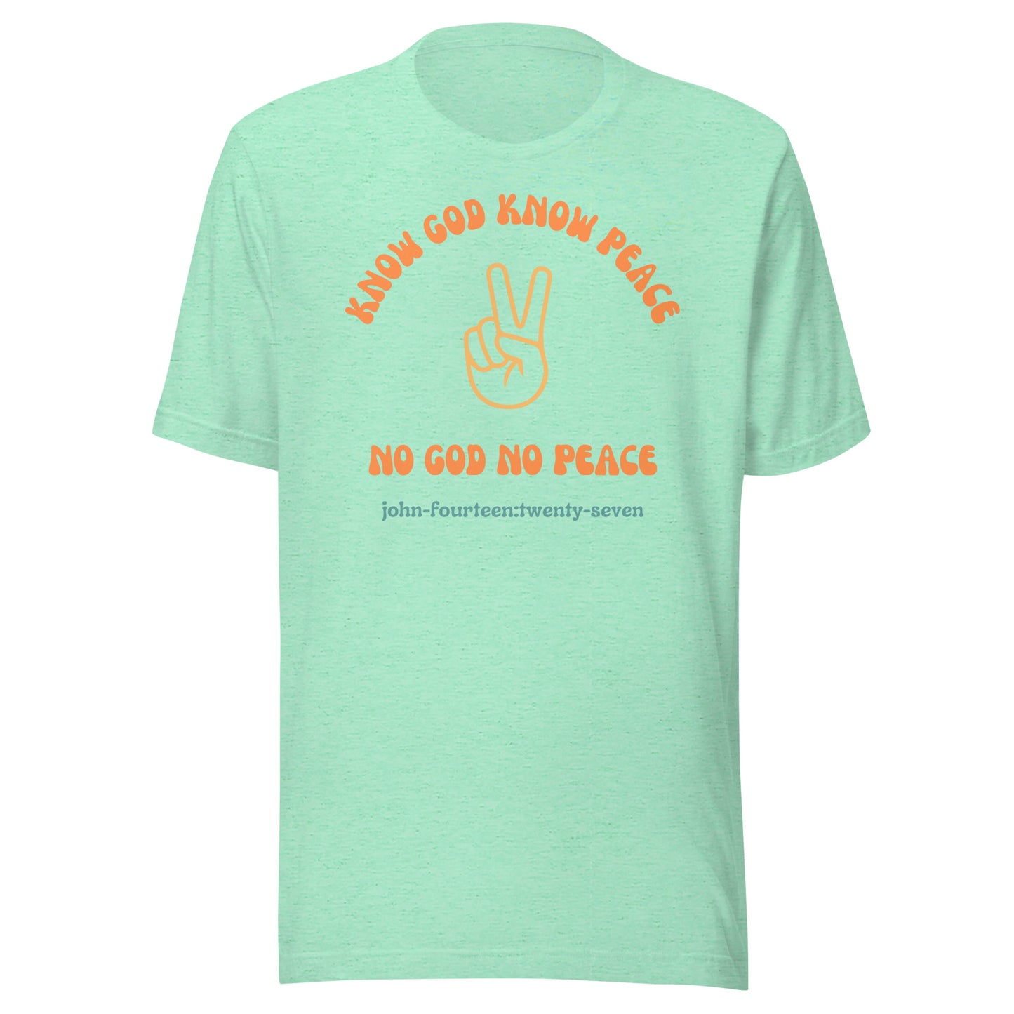 Know God Know Peace short sleeve t-shirt heather mint