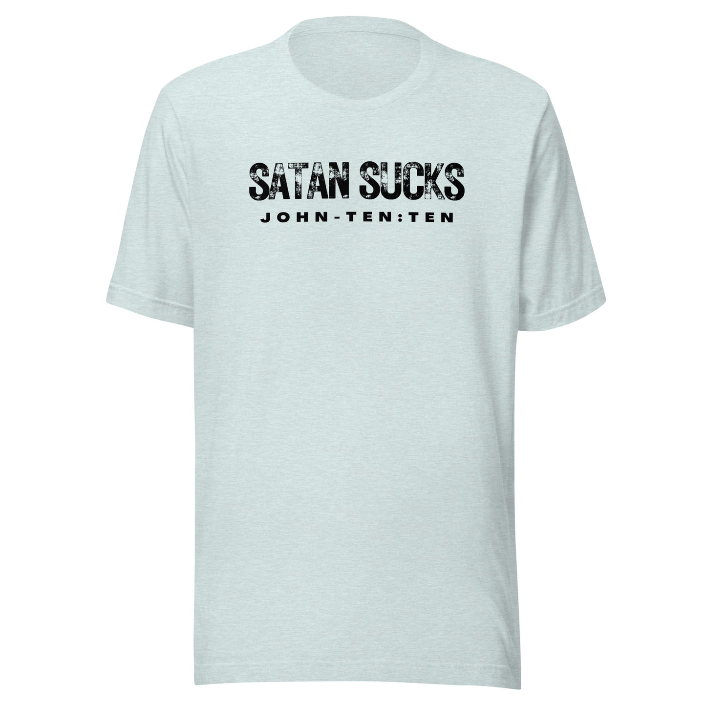 Satan Sucks short sleeve t-shirt heather prism ice blue