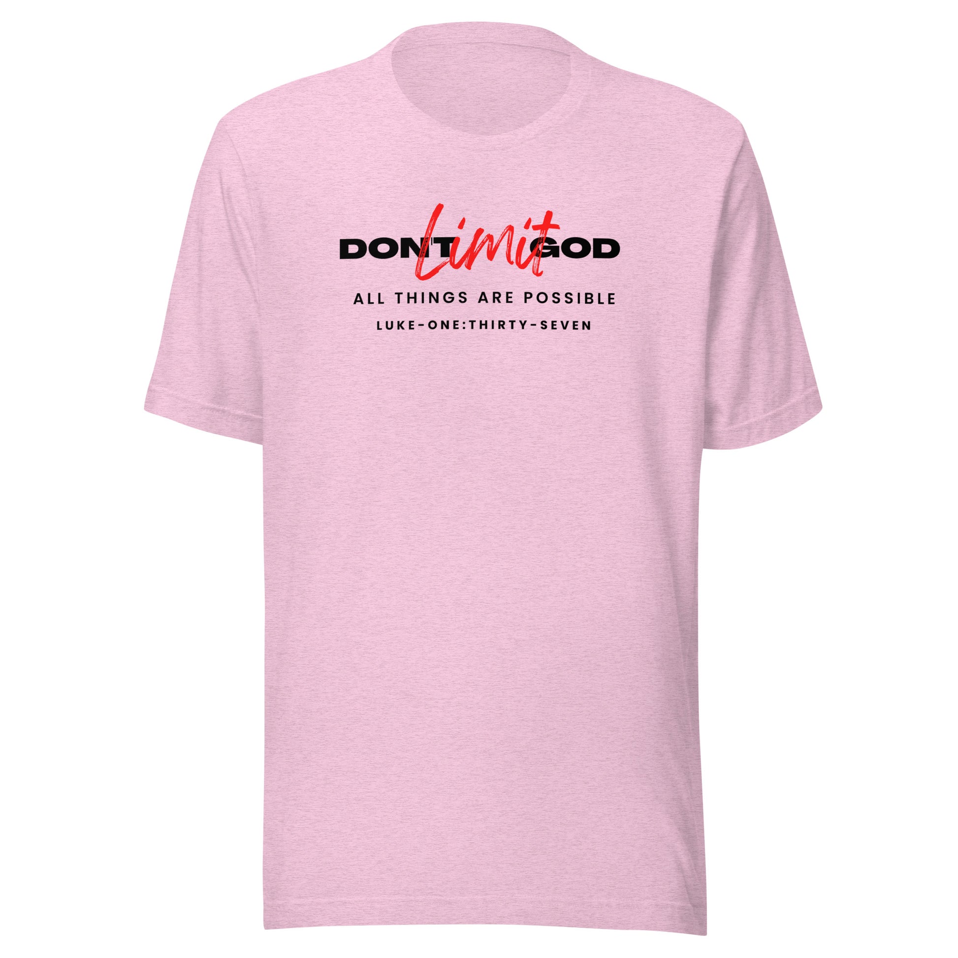 Don’t Limit God short sleeve t-shirt heather prism lilac