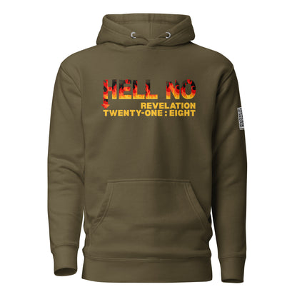 Hell No hoodie sweatshirt military green