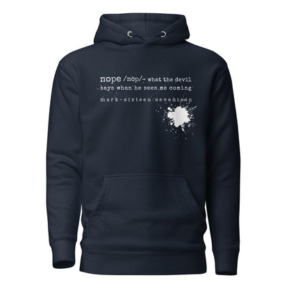 Nope hoodie sweatshirt navy blue