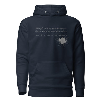 Nope hoodie sweatshirt navy blue