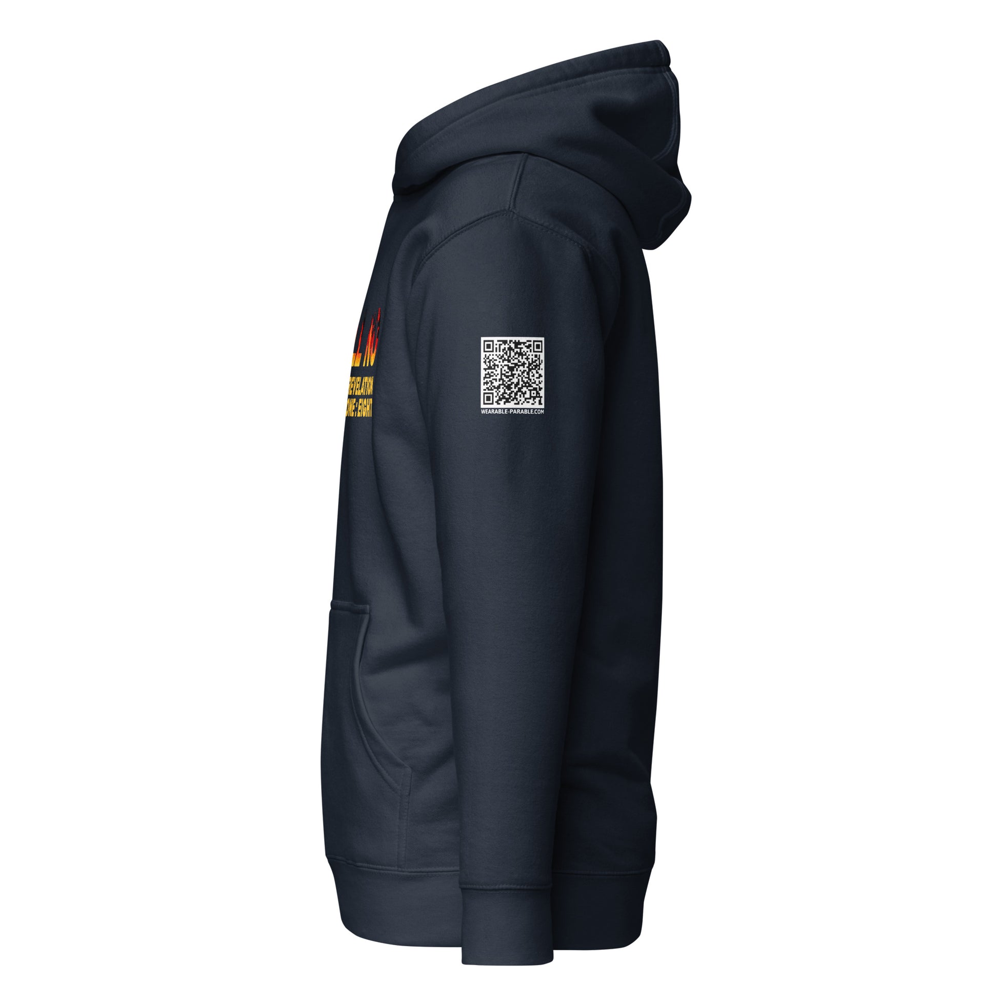 Hell No hoodie sweatshirt side navy blue