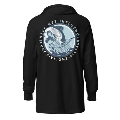 Enter-Net Influencer Fish Graphic hooded t-shirt black back