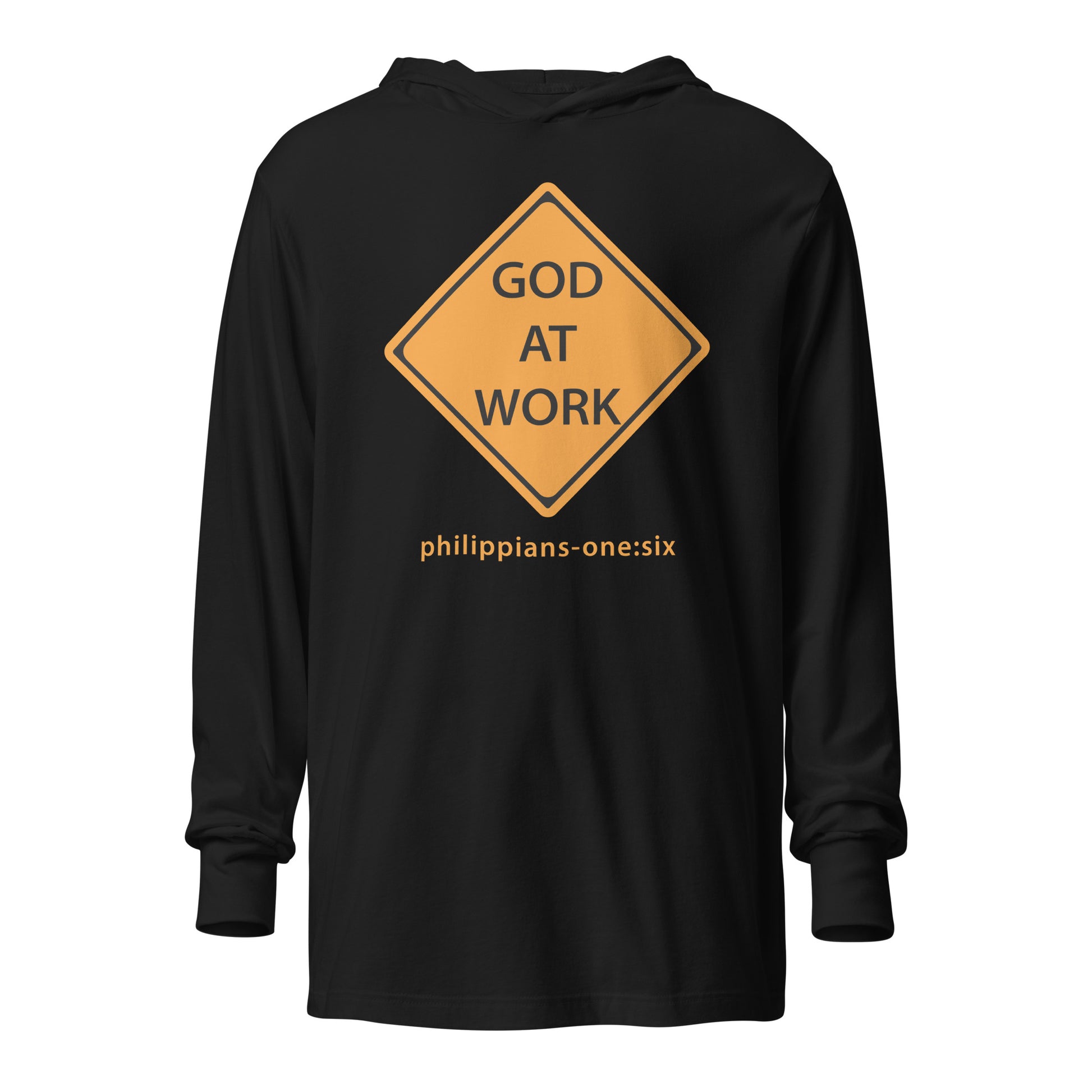 Caution…God At Work hooded t-shirt black