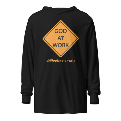 Caution…God At Work hooded t-shirt black
