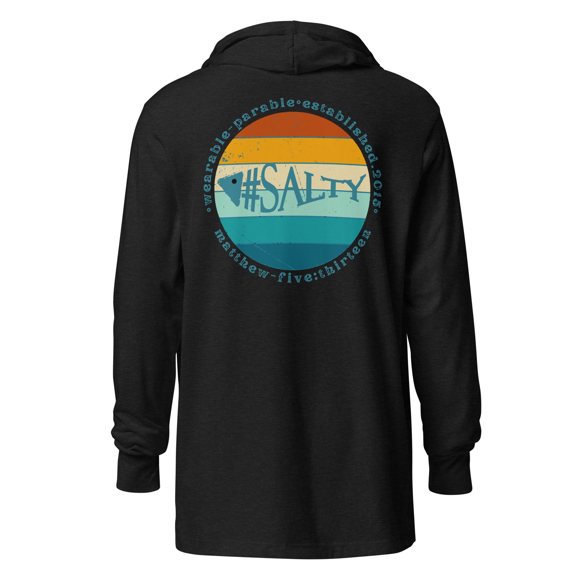 #Salty hooded t-shirt charcoal black triblend