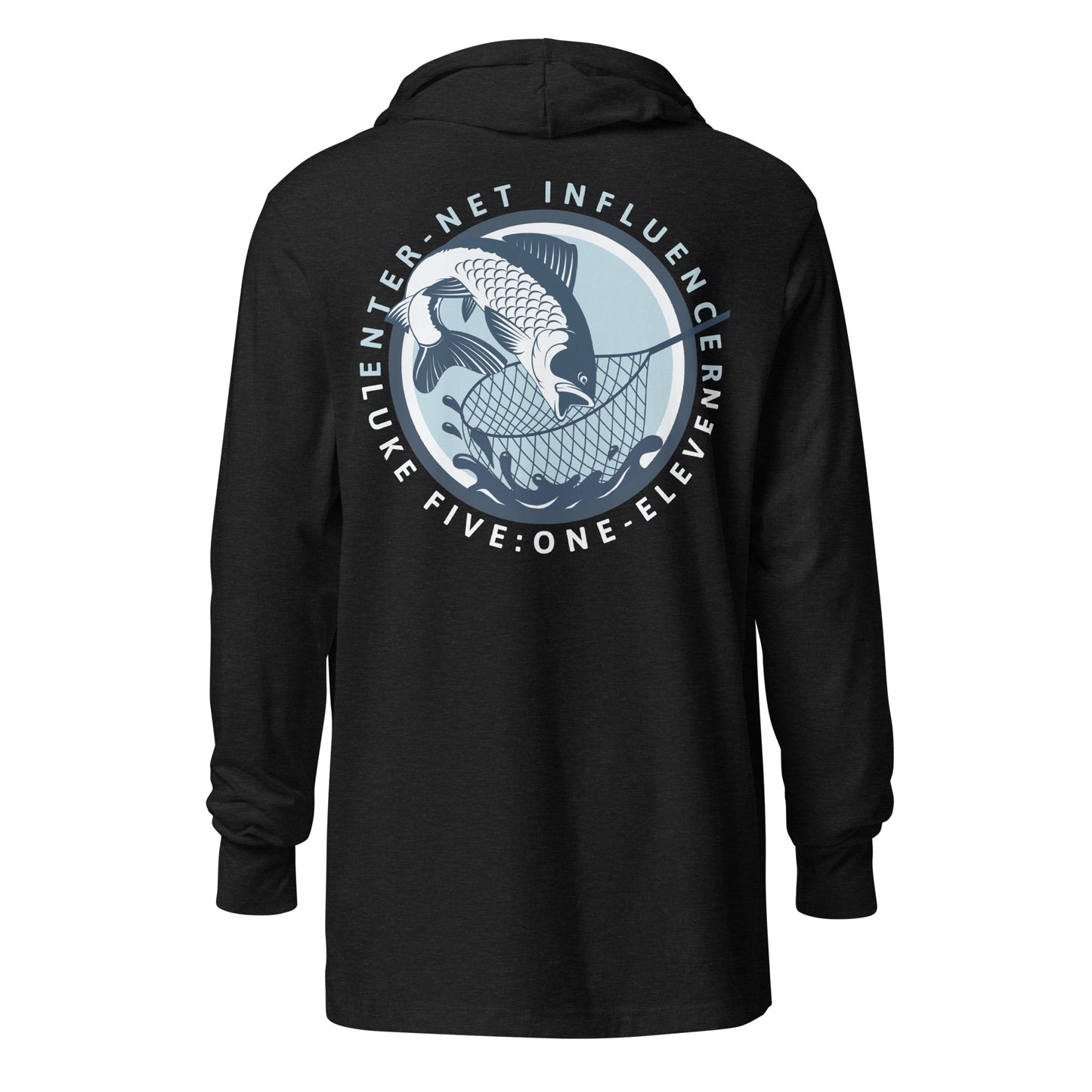 Enter-Net Influencer Fish Graphic hooded t-shirt charcoal black triblend back