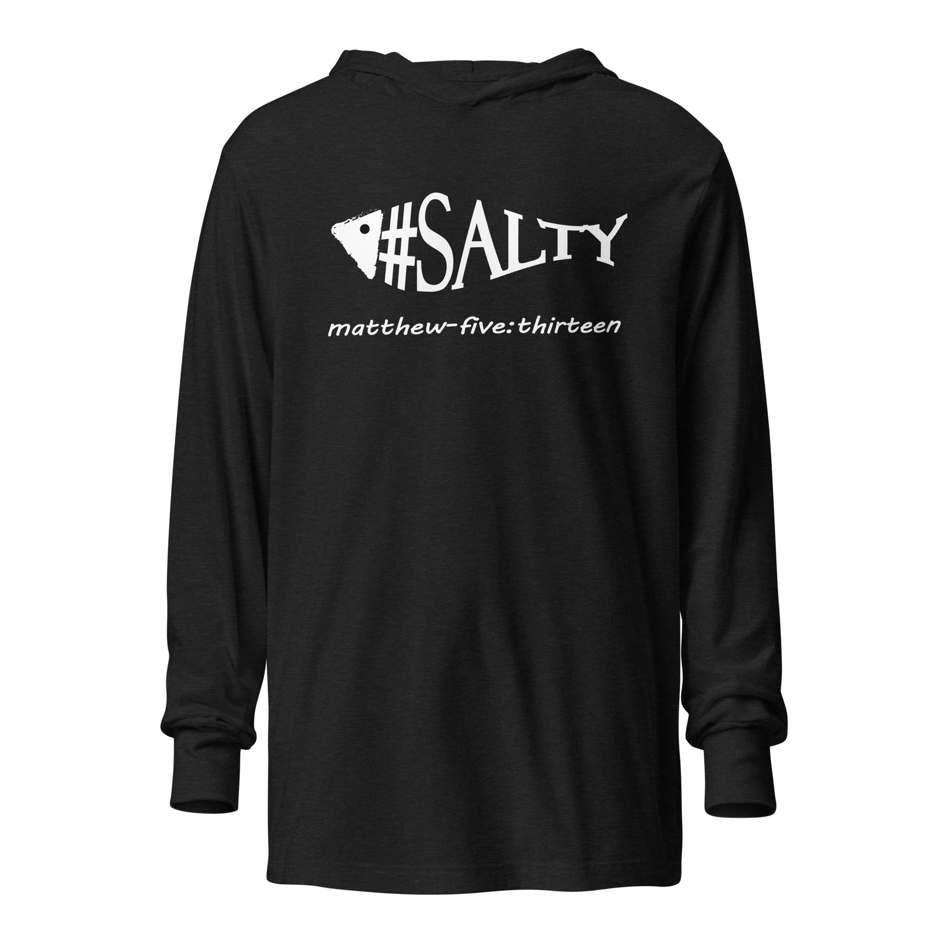 #Salty hooded t-shirt charcoal black triblend