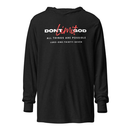 Don’t Limit God hoodie t-shirt charcoal black triblend