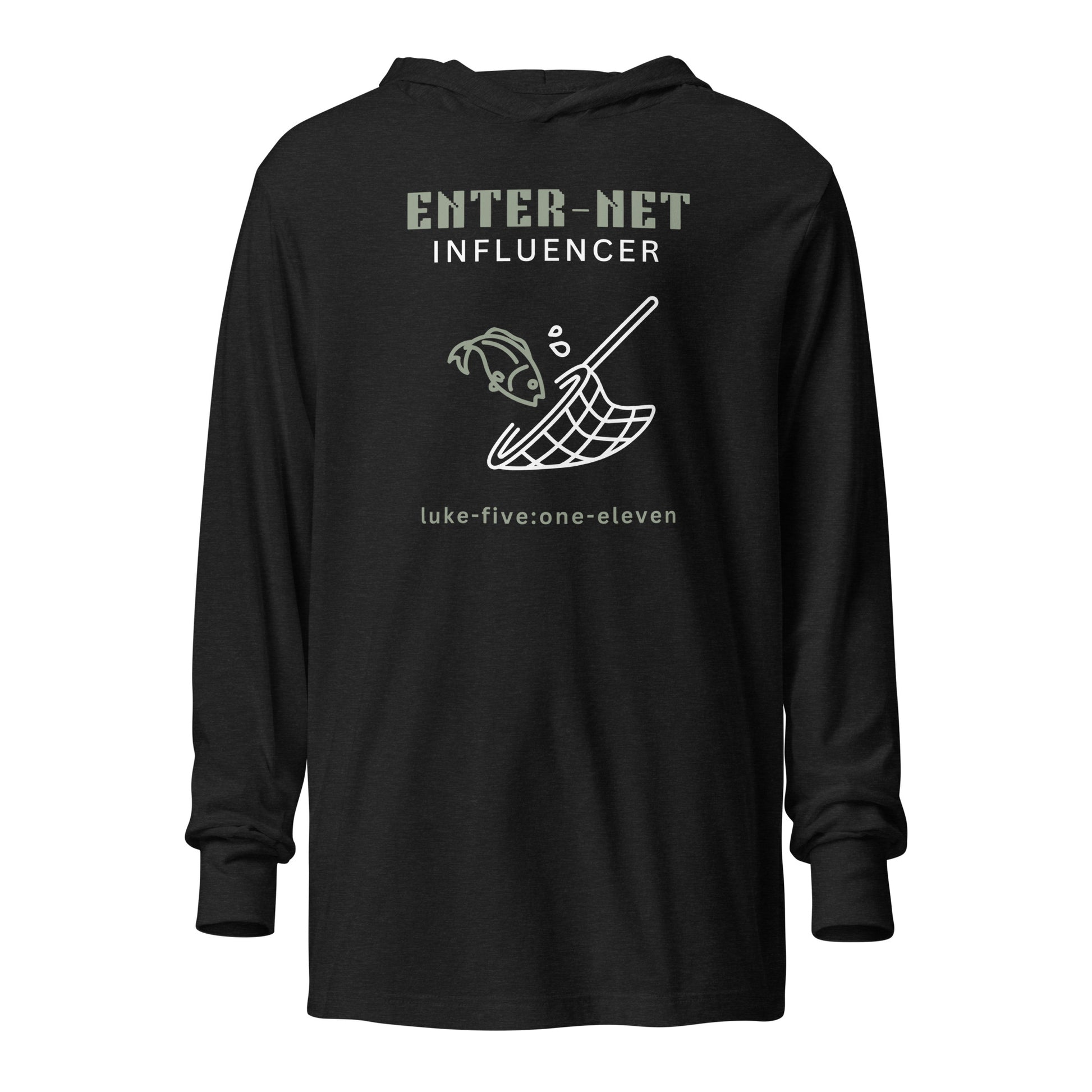 Enter-Net Influencer hoodie t-shirt charcoal black triblend