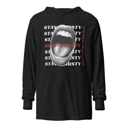 Thirsty hooded t-shirt charcoal black