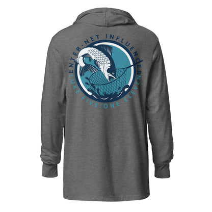 Enter-Net Influencer Fish Graphic hooded t-shirt gray triblend back