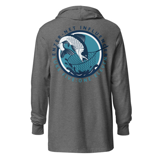 Enter-Net Influencer Fish Graphic hooded t-shirt gray triblend back