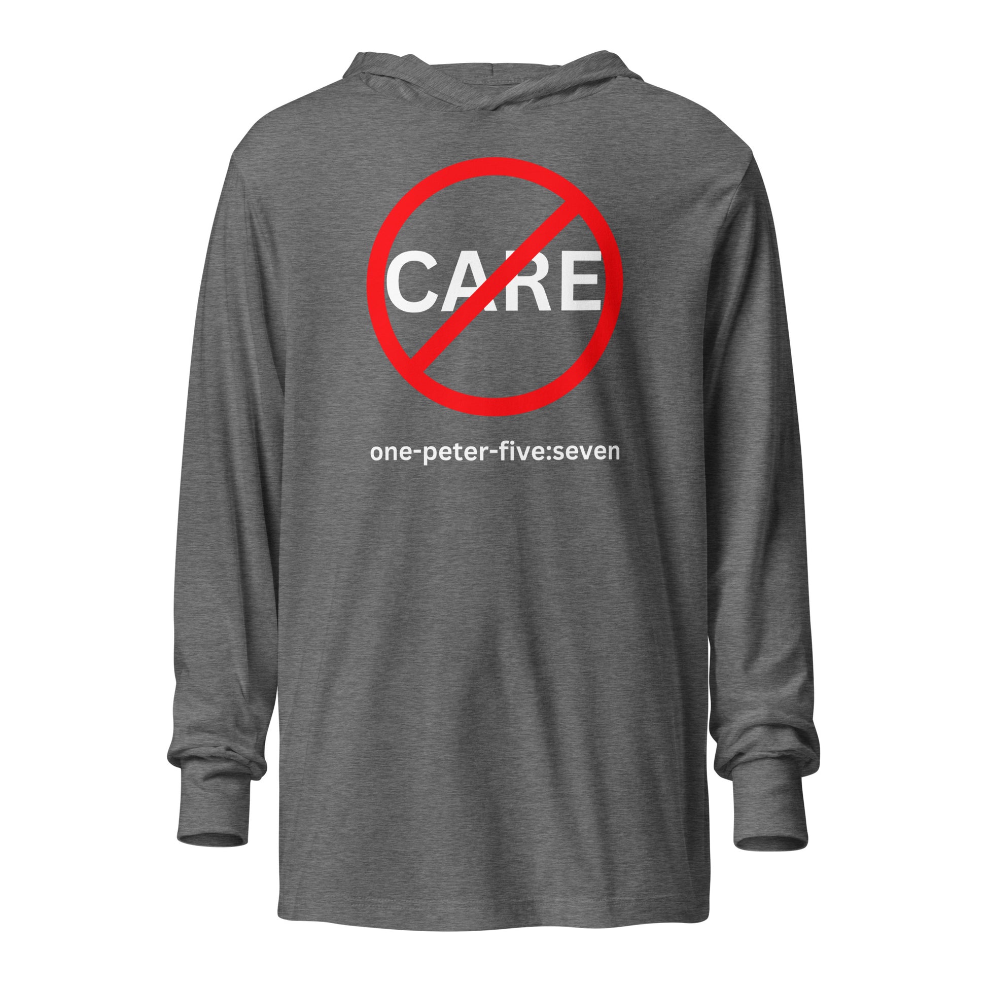 Don’t Care hoodie t-shirt gray triblend