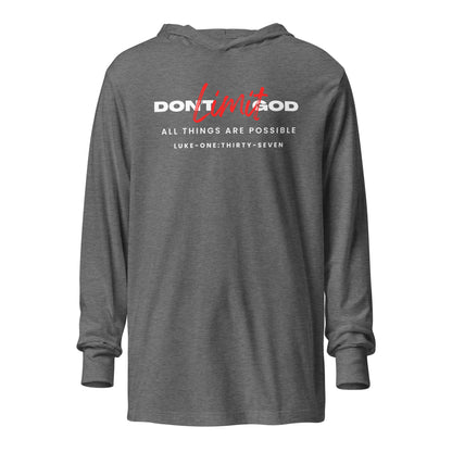 Don’t Limit God hoodie t-shirt gray triblend