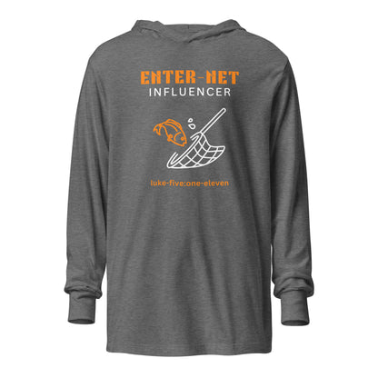 Enter-Net Influencer hoodie t-shirt gray triblend