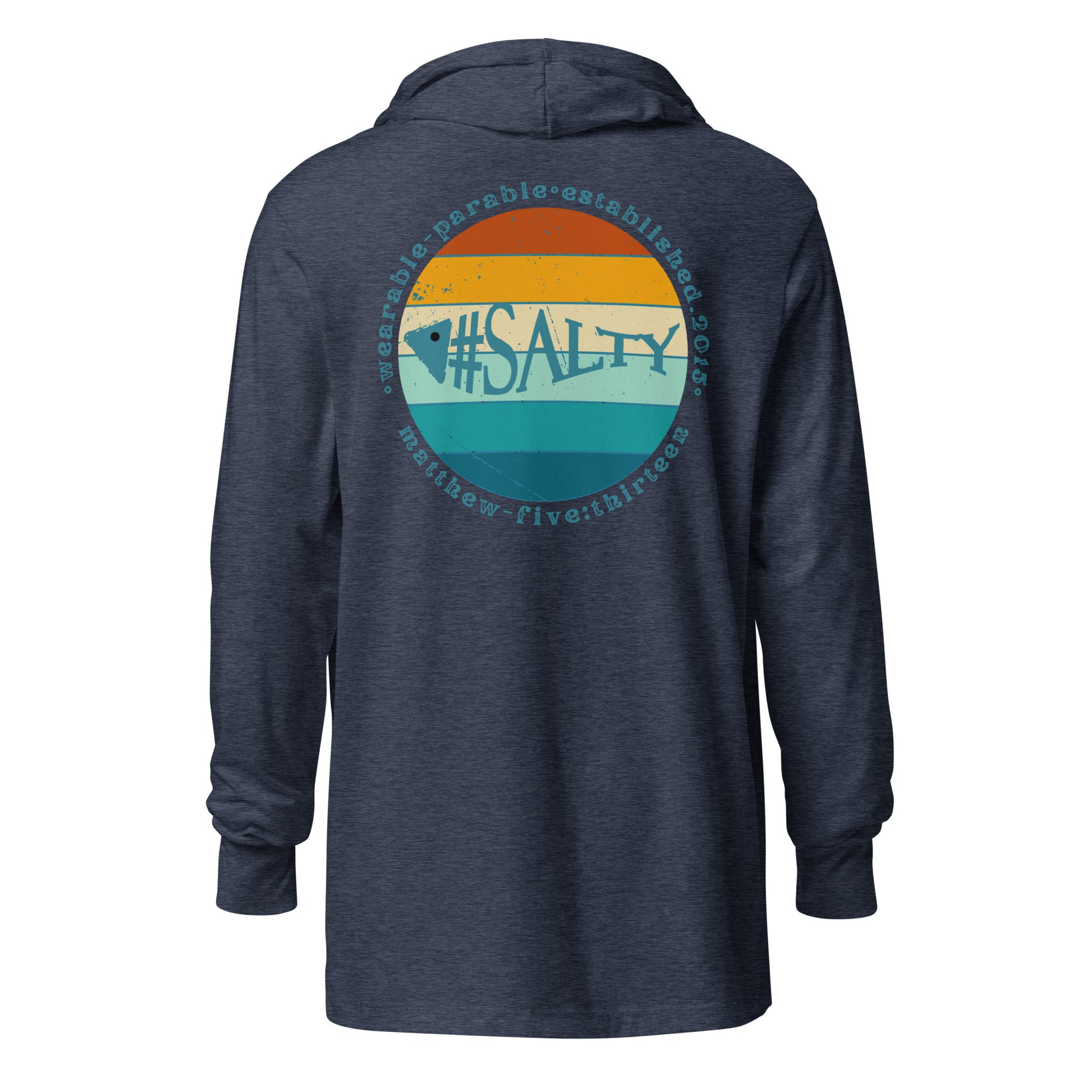 #Salty hooded t-shirt heather navy