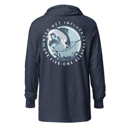 Enter-Net Influencer Fish Graphic hooded t-shirt heather navy back