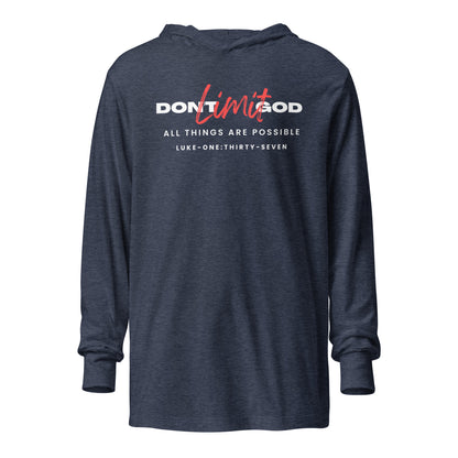 Don’t Limit God hoodie t-shirt heather navy