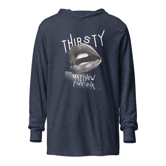 Thirsty hoodie t-shirt heather navy