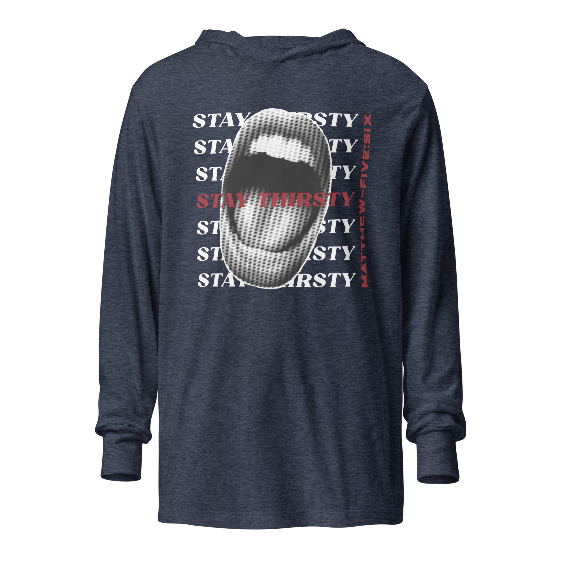Thirsty hooded t-shirt heather navy