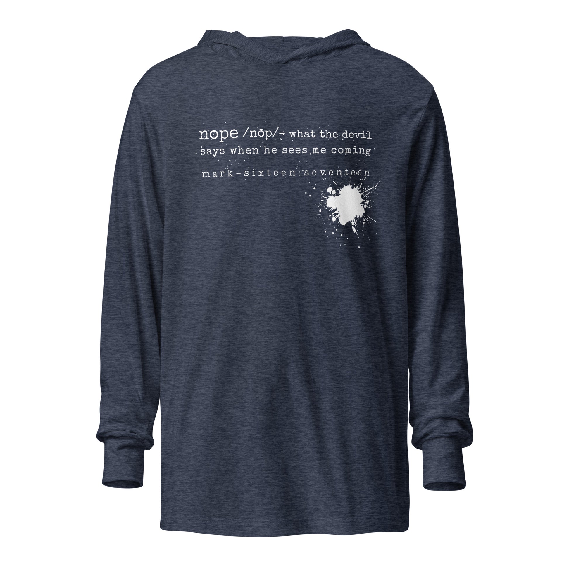 Nope hooded t-shirt heather navy