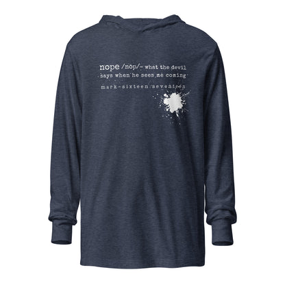 Nope hooded t-shirt heather navy