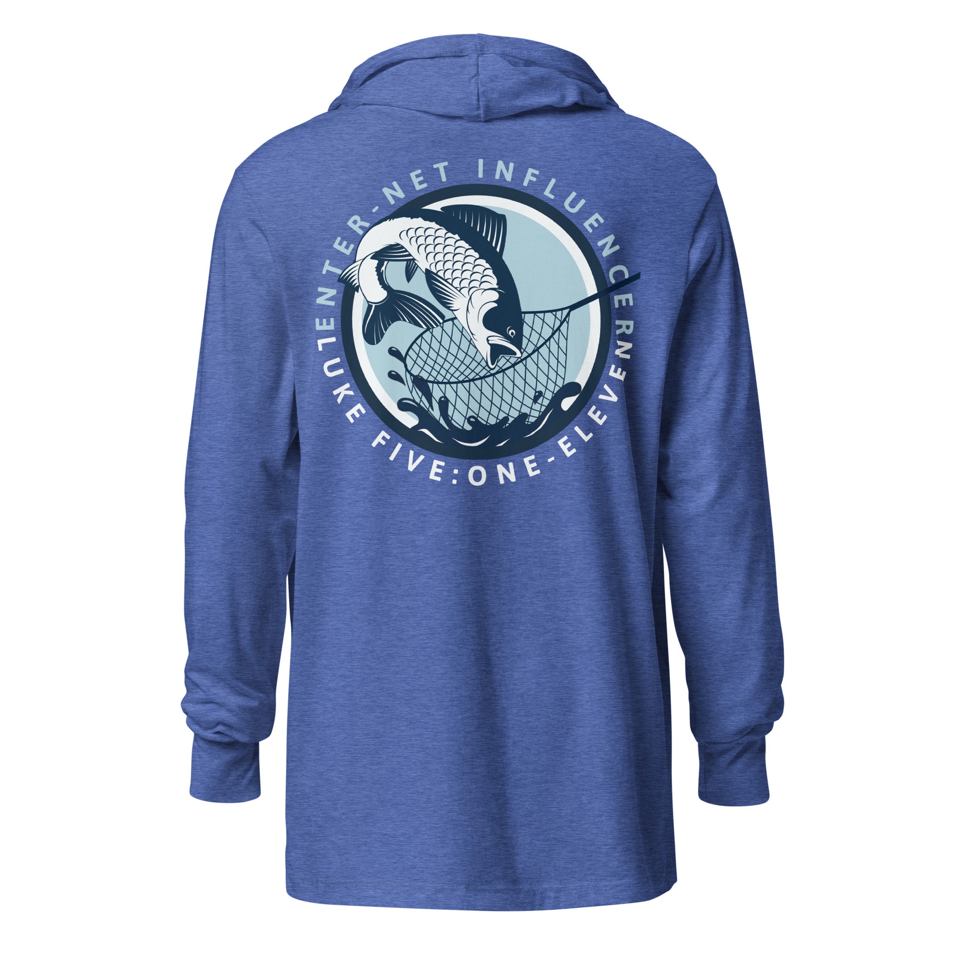 Enter-Net Influencer Fish Graphic hooded t-shirt heather true royal back
