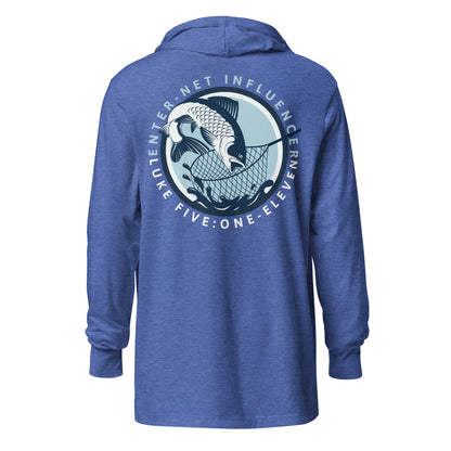 Enter-Net Influencer Fish Graphic hooded t-shirt heather true royal back