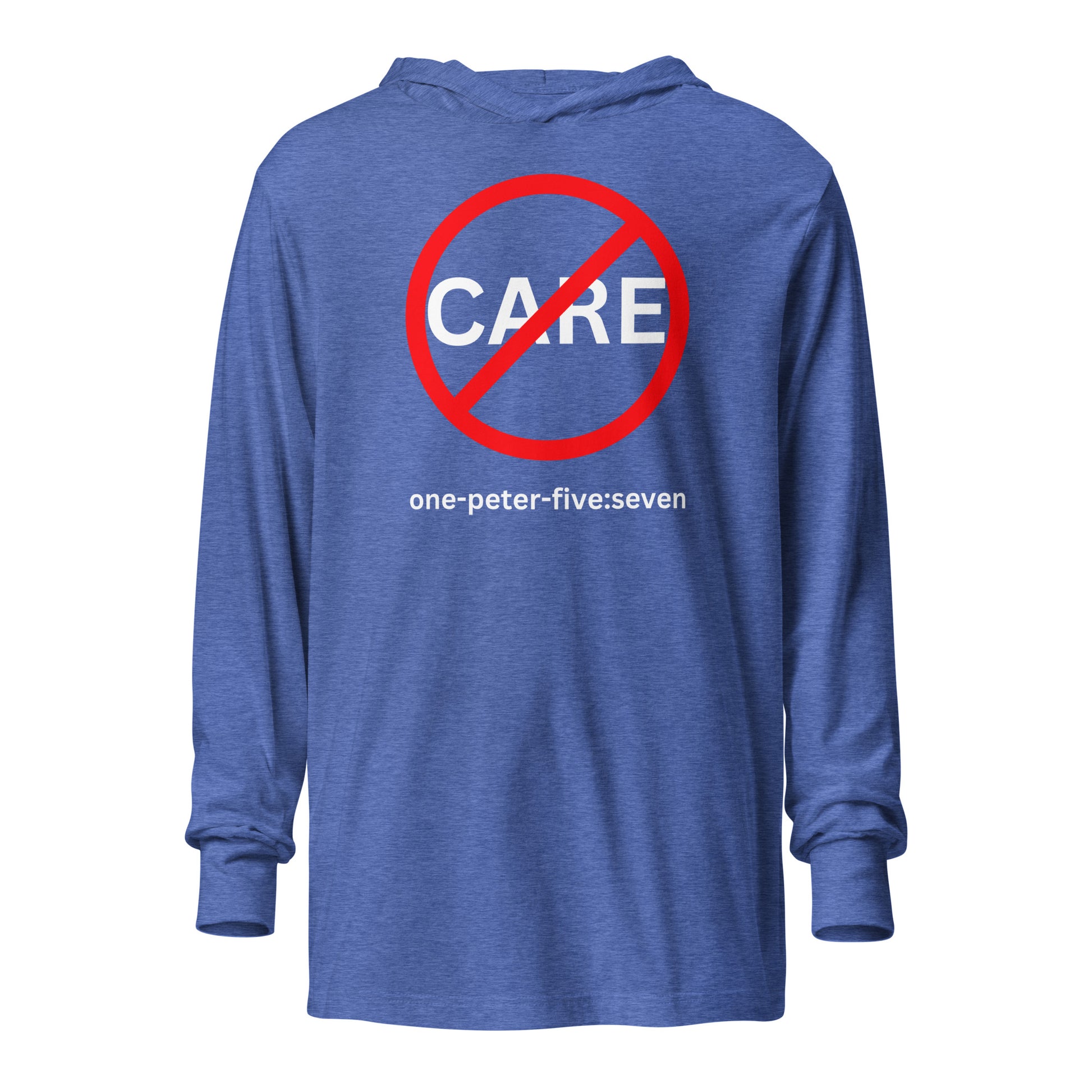 Don’t Care hoodie t-shirt heather true royal