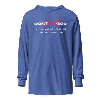 Don’t Limit God hoodie t-shirt heather true royal