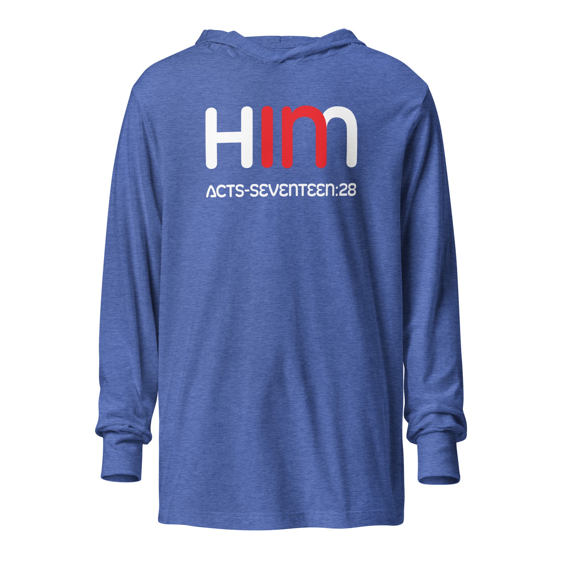 In Him hooded t-shirt heather true royal