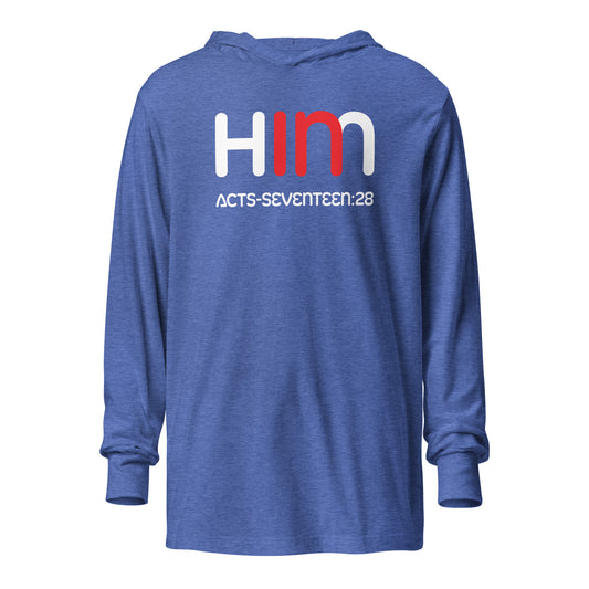 In Him hooded t-shirt heather true royal