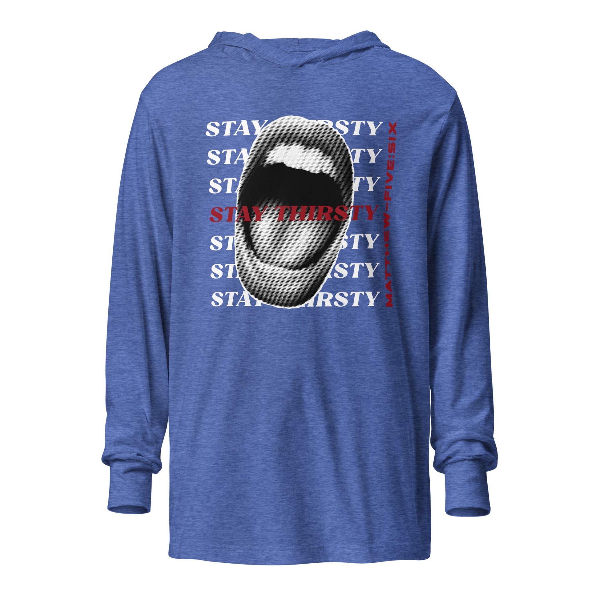 Thirsty hooded t-shirt heather true royal